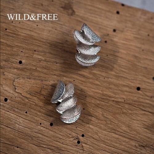 Wild&Free 2018 New Designer Style Multilayer Stud Earrings Symmetric Disc Earrings For Women Gift Fashion Jewelry Wholesale