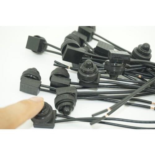 1-10PCS/Lot 12V Waterproof Push Button On-Off Switch & 4" Leads For Motorcycle/Car/Truck