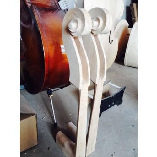 One piece of Nice dbl bass scroll 3/4 maple wood 3/4 double bass neck