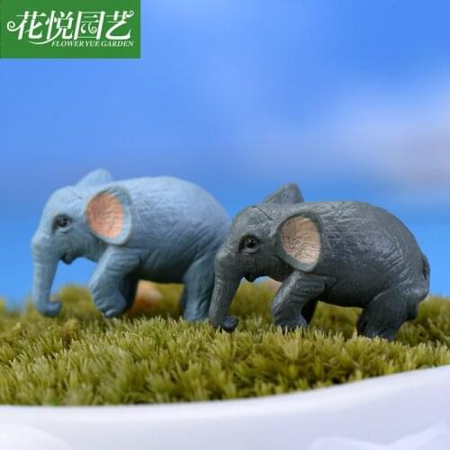 2pcs/lot Mini Cartoon Elephant Moss Micro Landscape Decoration Miniature Fairy Garden Micro Landscape Dollhouse Bonsai Supply