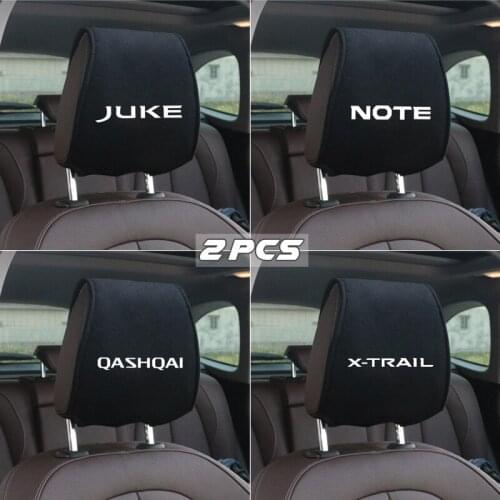 2pcs Hot car headrest cover with Phone Pocket Fit For Nissan Nismo X-trail Almera Qashqai Tiida Teana Skyline Juke Car Styling