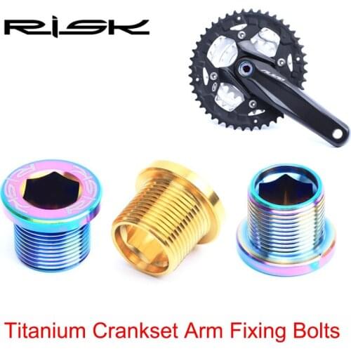 2PCS RISK M15*12mm Titanium Alloy Bicycle Crankset Crank Arm Bolts Ultralight MTB Bike Spline Axis Fixing Screws Cycling Parts