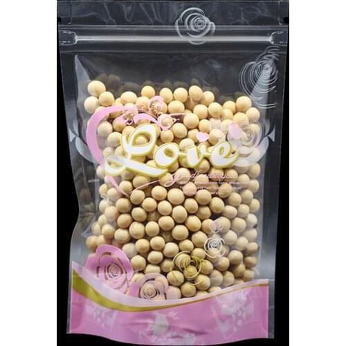 300Pcs/Lot Stand Up Clear / Pink Zip Lock Dried Food Storage Pouched Bags Doypack Self Seal Zip Top Tea Coffee Nuts Package Bag