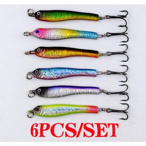 6Pcs/lot Laser Metal Jig Spoon 20g Bass Fishing Lure Tuna Fish Artificial Jigging Bait Metal Jigs Saltwater Fishing Bait