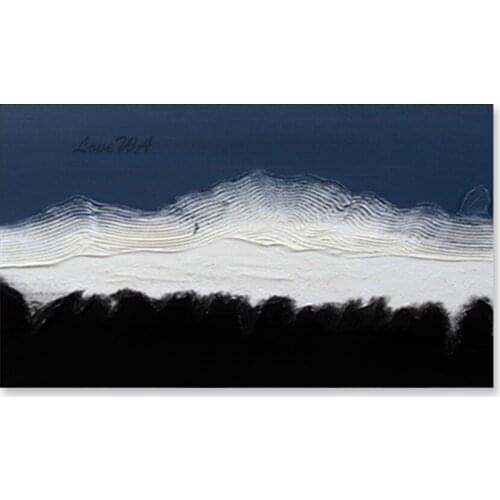 Free Shipping Black And White Abstract Design Oil Painting Art 100% Hand Painted Abstract Unframed Wall Canvas Artwork Entrance