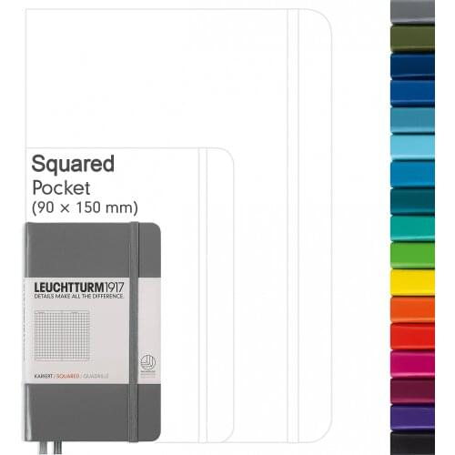 Leuchtturm1917 Notepad Medium (A6), Hard Cover, 185 Numbered Pages - Squared