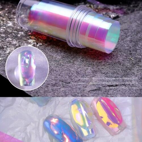 Japanese Nail Art Aurora Ice Cube Cellophane Large Colorful Transfer Paper Laser Jewelry Candy Paper diy5 Color Sticker 4*50 CM