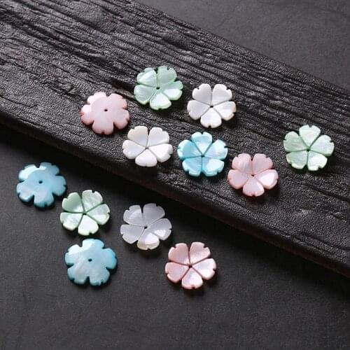 10Pcs 10/15mm MOP Shell Beads Five-petal Flower Shaped Charms Seashell Pendant For Necklace DIY Jewelry Accessories Making 19011