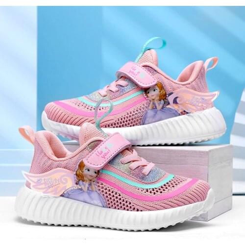 Disney childrens cartoon Princess Sophia non-slip soft-soled casual shoes sports students running shoes breathable