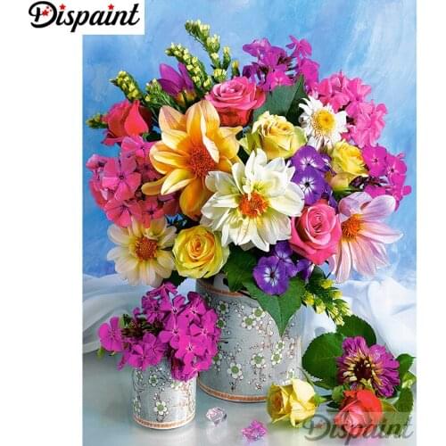 Dispaint Full Square/Round Drill 5D DIY Diamond Painting "Blooming flower" Embroidery Cross Stitch 3D Home Decor A11286