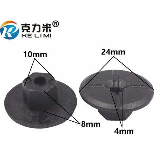 KE LI MI Round Type Nut Grommet Retainer Clips 10mm For Mercedes Benz Black Plastic Fast Fixed Fasteners