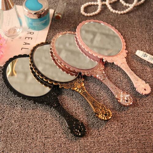Hot Sale 1PC Women Vintage Carved Handheld Mirror Makeup Mirror Handheld SPA Salon Makeup Cosmetic Mirror