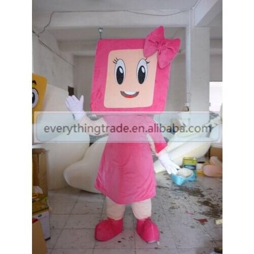 Hot sale 2017 Adult cute pink doll mascot fancy dress suit costumes cartoon party costumes adult size