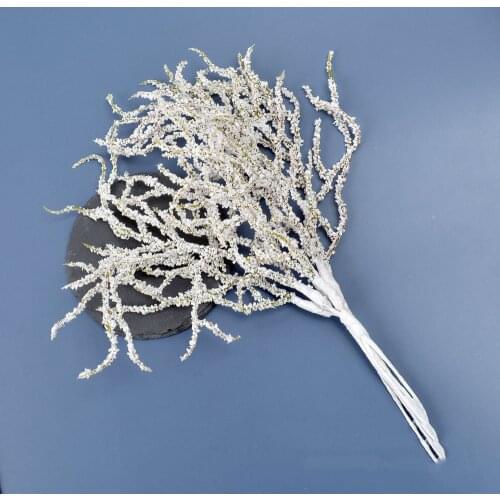 6pcs Simulation White Foam Snow Pine Fake Plant DIY Craft Home Decoration Coral Flower Arrangement