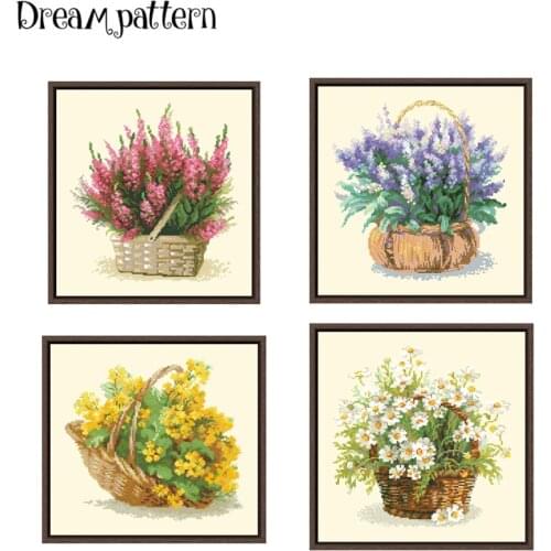 A basket of butter cauliflower cross stitch kits pattern 18ct 14ct 11ct light yellow fabric DIY embroidery kit craft