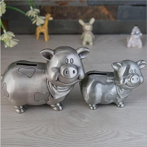 Creative cartoon pig shape metal material coin box coin bank money saving box for coin CXG003
