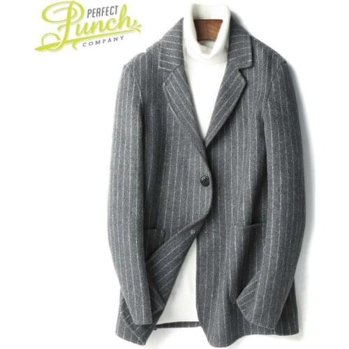 Jacket Double Faced Wool Men Autumn Winter Top Quality Warm Coat Plus Size Blazer De Hombre 2021 D-19-00818-2 MF747