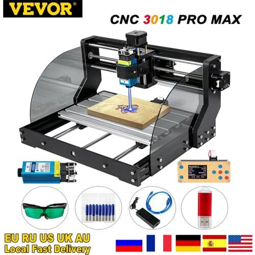 VEVOR CNC 3018 PRO MAX Router Laser Engraving Machine 3 Axis GRBL Control Wood Cutter Engraver Milling Machine for PCB PVC DIY
