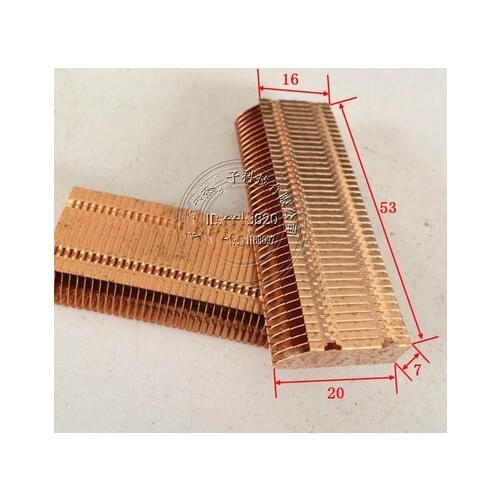53*20*7mm Copper Heat Dissipation Fin Thermal Conductivity Brass Fin Radiator Pipe Copper Heatsink Heat Dissipation Copper fins