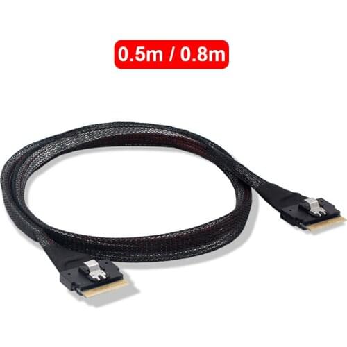 24Gbps Mini SAS Cable Slim SFF-8654 to 8654 8i Server Hard Disk Data Cable for Switches Routers Storage Racks Computer Parts
