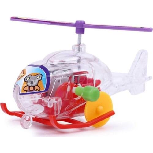 Puzzle Mini Childrens Helicopter Toy Airplane Portable Transparent Winding Clockwork Small Aircraft Kids Plastic Plane Toy Gift