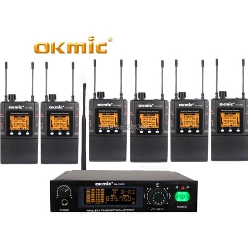 Professional OKMIC 782TX 7102R 6 Persons USE Stage on Performance Stereo Desktop In Ear Monitor System Simultaneo interpretation