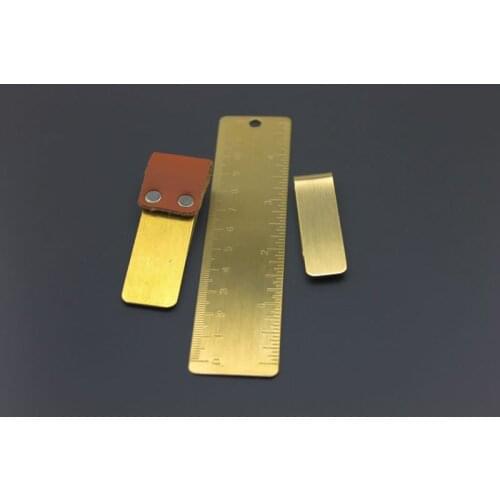 10 sets Vintage Brass Handmad Stationery set 3 in 1 School & Office Copper Straight Ruler Metal Bookmark EDC Tools 13cm length