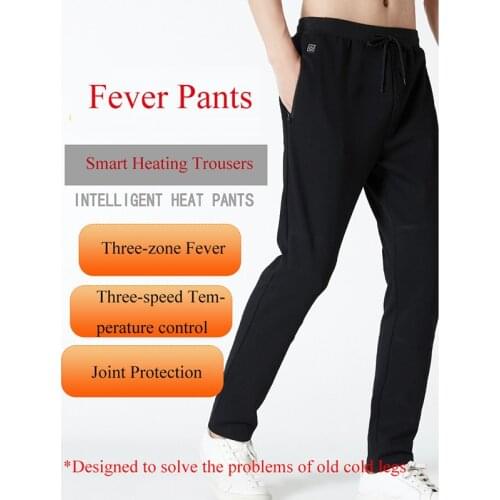New Intelligent USB Charging Heating Pants Winter Electric Heated Trousers Mens Womens Comfortable Plush Thermal Heating Pants
