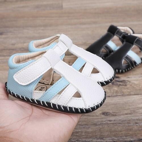 0-1 Year Old Spring and Summer Baby Wear Resistant Rubber Sandals First Walkers PU Soft Sole White Prewalker for Newborn