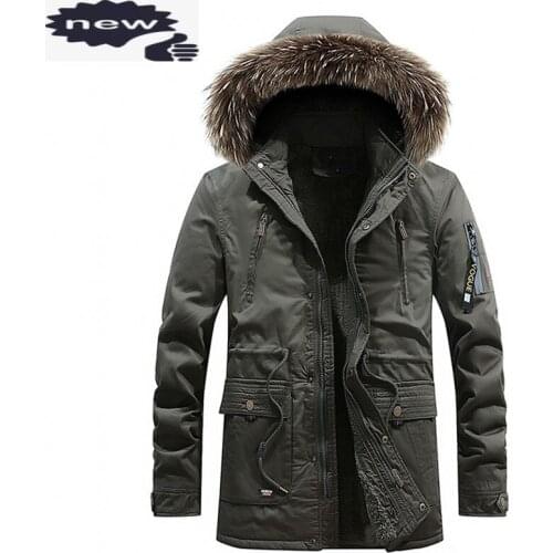 Parka Men Coats Winter Hooded Cotton-Padded Jacket Male Clothing Outdoor Thicken Warm Military Coat Top Casual Mens Jackets