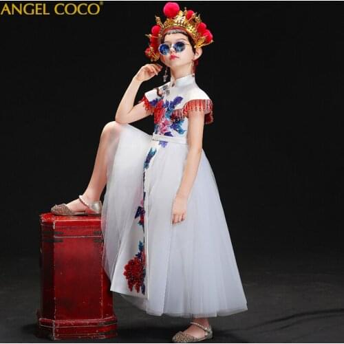 Flower Girls Dress Elegant New Year Princess Children Party Dress Wedding Gown Kids Dresses for Girls Birthday Party Dress 2020