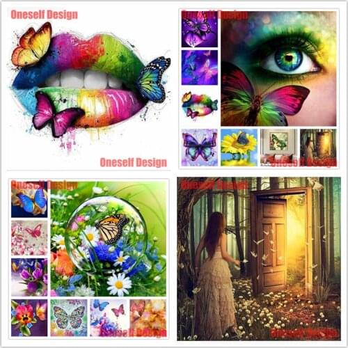 Popular 5d diamond mosaic sale 5d diamond painting beautiful butterfly diy diamond embroidery full set flower wedding decoration