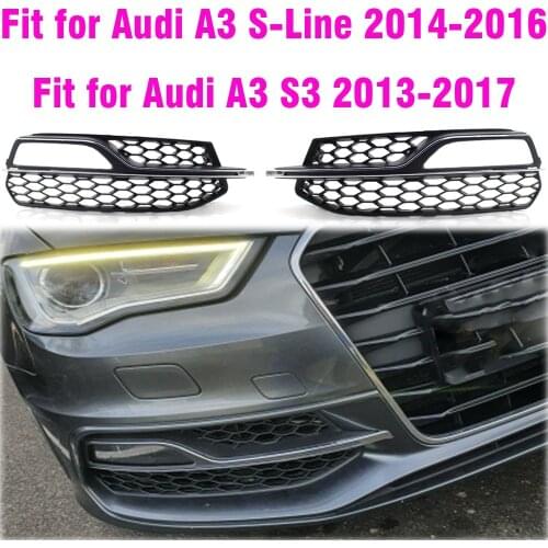 A3 Foglamp Mask Front Bumper Airway Mask Airway Outlet Grills Fog Light Grille For Audi A3 Hatchback 2013-2016