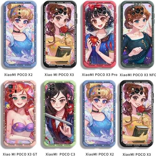 For MI POCO X2 X3 Pro X3 NFC X3 GT C3 Fall proof case cartoon beauty pattern protective cover
