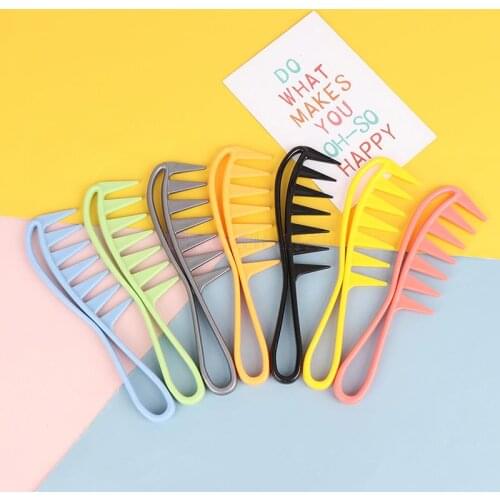 1Pcs Wide Tooth Shark Comb Detangler Curly Hair Salon Hairdressing Massage Comb