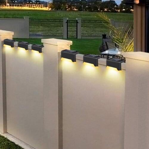 4/8 PCS LED Solar Lamp Path Stair Outdoor Lights Landscape Light Waterproof Wall Lamp For Pathway Patio Garden Decoration