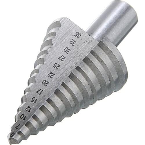 5-35mm Titanium Step Drill Bit Sliver HSS Spiral Step Cone Drill Bit Hole Cutter For Metal Wood Plastic Power Hole Drilling 1pc
