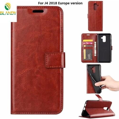 10pcs/lot For Samsung J8 plus 2018 crazy horse Wallet Leather TPU cover Case For Samsung A6 plus J4 J6 2018 USA version