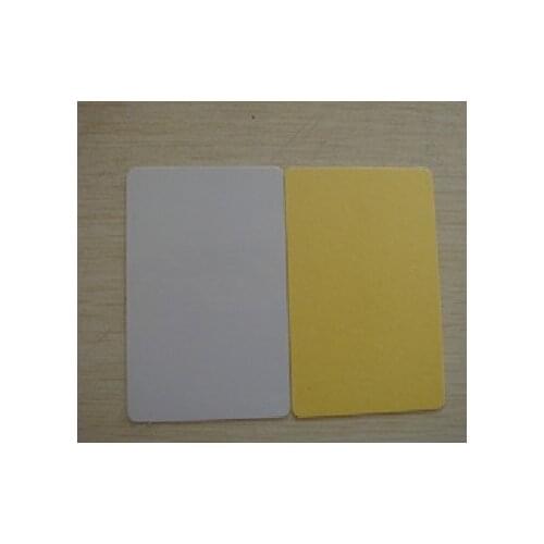 100 pcs/lot Printable blank PVC card Non chip with Yellow sticky paper for Dye Sublimation printer