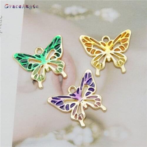3pcs Mix Enamel Alloy butterfly pendant DIY jewelry making butterfly earrings jewelry accessories wholesale DIY earring findings