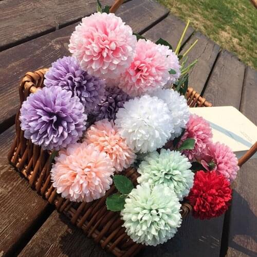 5Pcs Dandelion Flower Ball Artificial Silk Flower DIY Wedding Party Decoration Bride Hand Flower Home Decoration