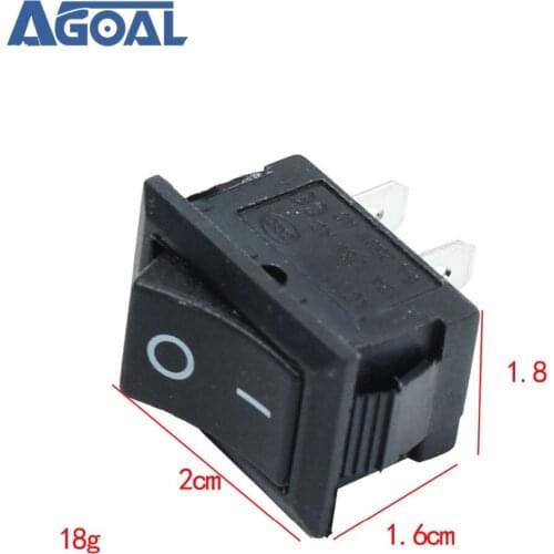 5Pcs/lot Black Push Button Mini Switch 6A-10A 110V 250V KCD1-101 2Pin Snap-in On/Off Rocker Switch 21MMx15MM