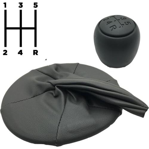 5 Speed Car Gear Shift Knob For Fiat 500 500C 2007-2013 Panda 2003-2012 With Leather Gear Shift Collars Boot Cover Auto Knob