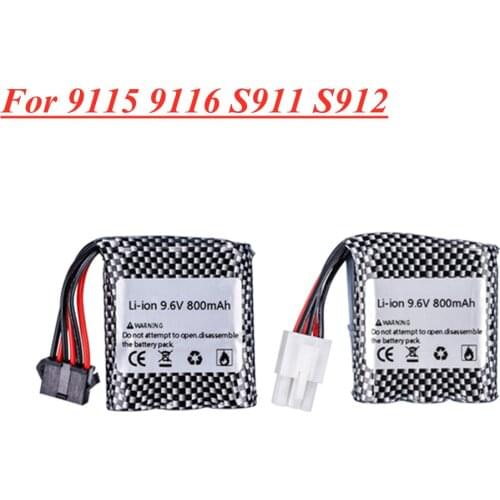 9.6v 16500 Li-ion Battery for 9115 9116 S911 S912 RC Car Truck Parts 9.6V 800mah 9115 9116 Rechargeable battery for toys Car