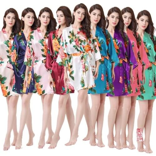 Satin robe ,floral robe,bridesmaid robes, Bride Robe,bride robe,Bridal Party gift, women wedding robe WQ79