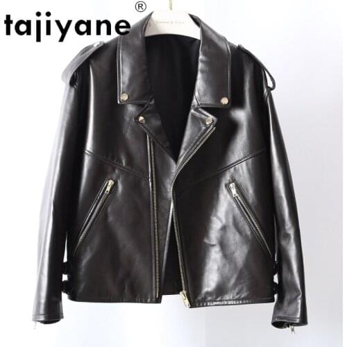 Biker for Jacket Women 100% Sheepskin Coat Female Korean Fashion Womens Jackets Spring 2021 Jaqueta Feminina Pph4787