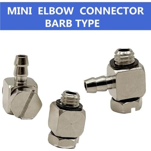 Free shipping M-5ALHU-4 Elbow Barb type Pneumatic Pipe Air Hose Quick Fitting Mini Connector copper