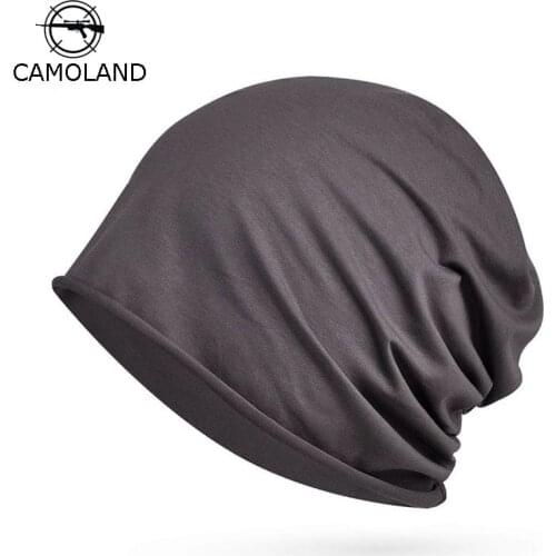 CAMOLAND Dropshipping Skullies Beanies For Women Men Summer Autumn Lightweight Thin Bonnet Hat Helmet Liner Cotton Hedging Caps