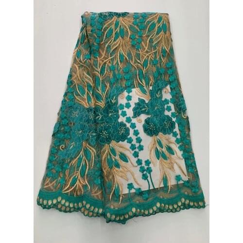 Hot Sale High Quality Dentelle Embroidered Blingbling French Velvet Lace African Lace Fabric Custom Bride Wedding Party Dress FL