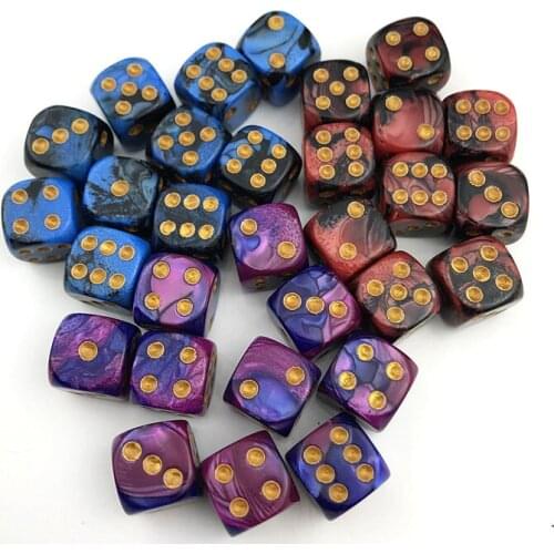Hot sale 10pcs 16mm 6 face dice round pearl jewelry dice acrylic cube board game toy